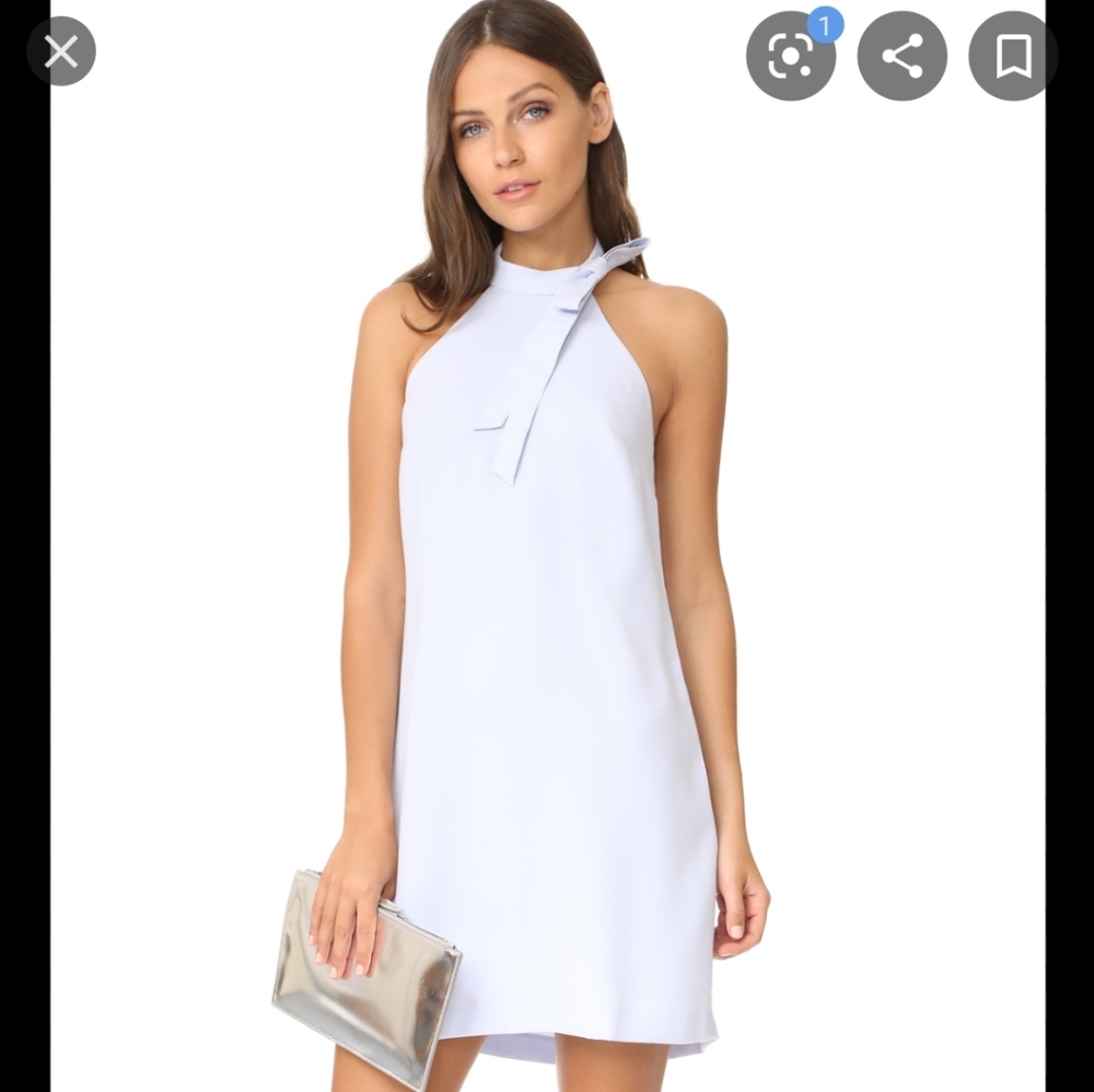 Halter crepe baby blue dress